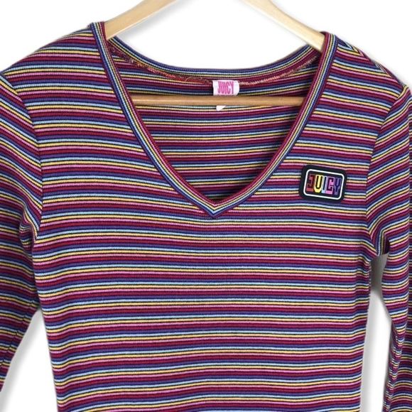 Juicy Couture Thermal Rainbow Striped Bodycon Midi Dress - Picture 6 of 15